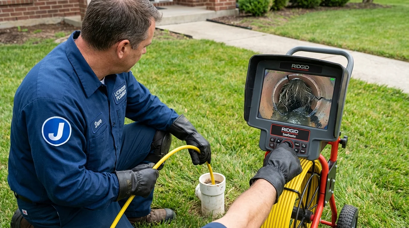 Sewer camera inspection being performed by Johns Plumbing LLC in Sulphur